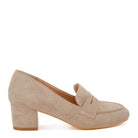 Astra Block Heel Genuine Suede Loafers - VacationGrabs