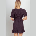 Textured Woven Ruffled Mini Dress - VacationGrabs