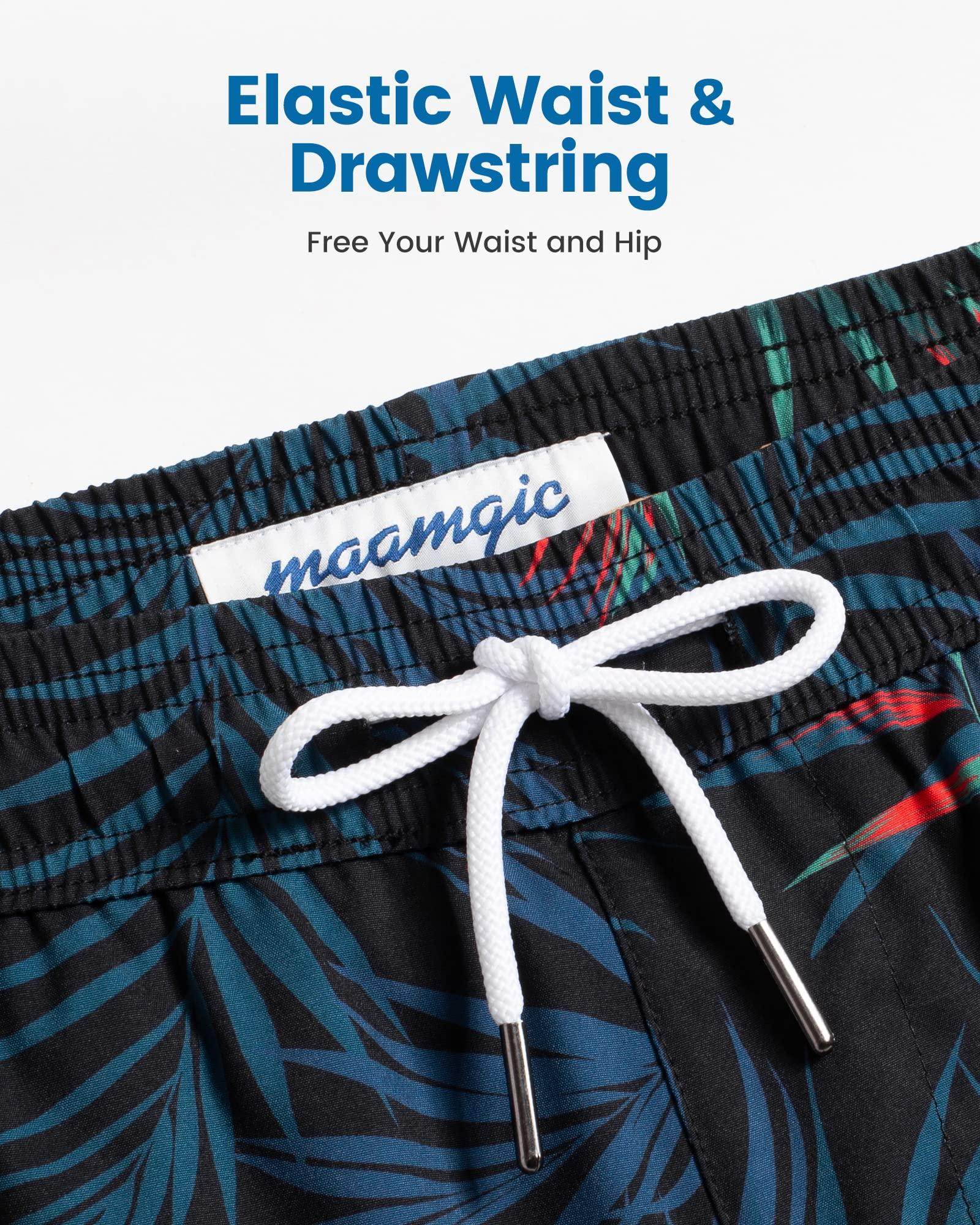 Mens Swim Trunks Compression Liner Quick Dry Zipper Pockets - VacationGrabs