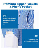 Mens Swim Trunks Compression Liner Quick Dry Zipper Pockets - VacationGrabs