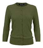 Crewneck Button Down Knit Cardigan Sweater - VacationGrabs