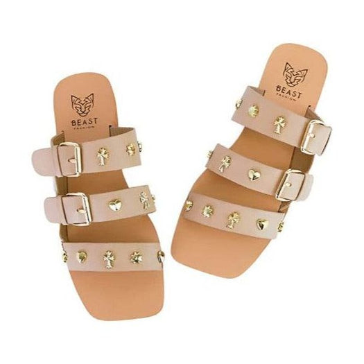 Women's Shoes D-Lana-02 Studed Flat Sandals - VacationGrabs