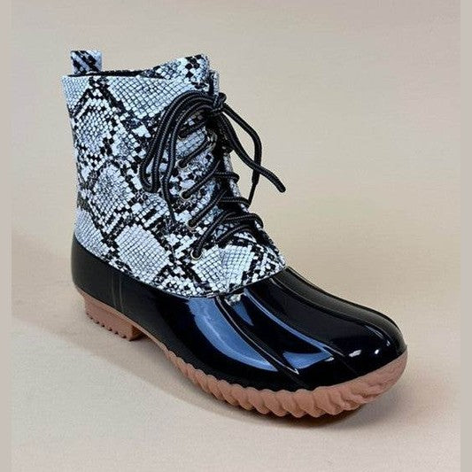 Womens Lace Up Rain Boots in 2 Color Options - VacationGrabs
