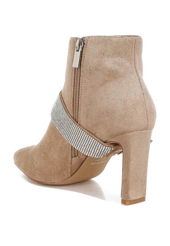 Asagao Diamante & Rhinestones Strap Boots - VacationGrabs