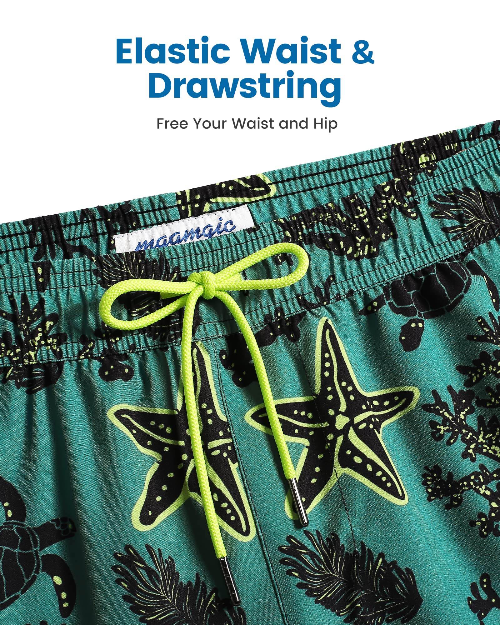 Mens Swim Trunks Compression Liner Quick Dry Zipper Pockets - VacationGrabs