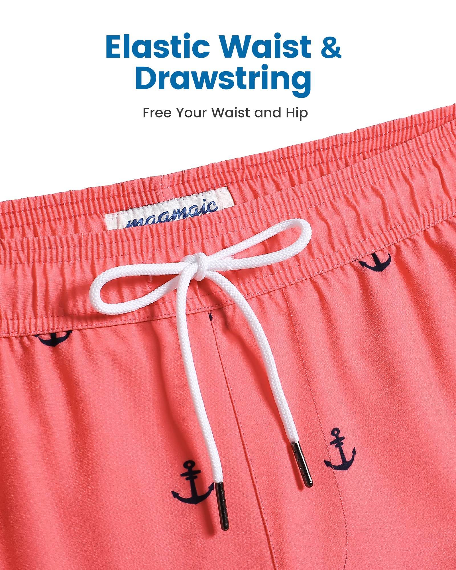 Mens Swim Trunks Compression Liner Quick Dry Zipper Pockets - VacationGrabs