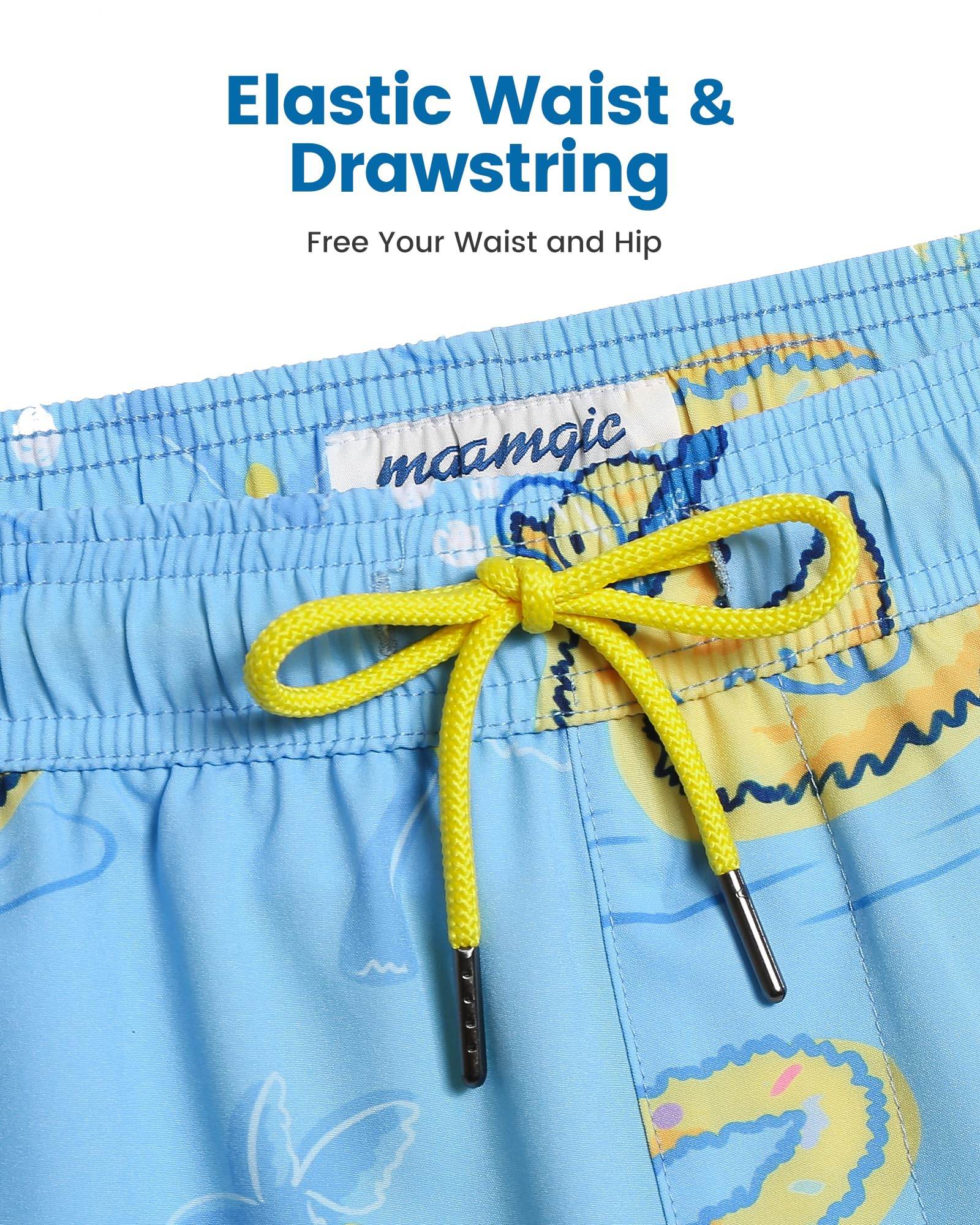 Mens Swim Trunks Compression Liner Quick Dry Zipper Pockets - VacationGrabs
