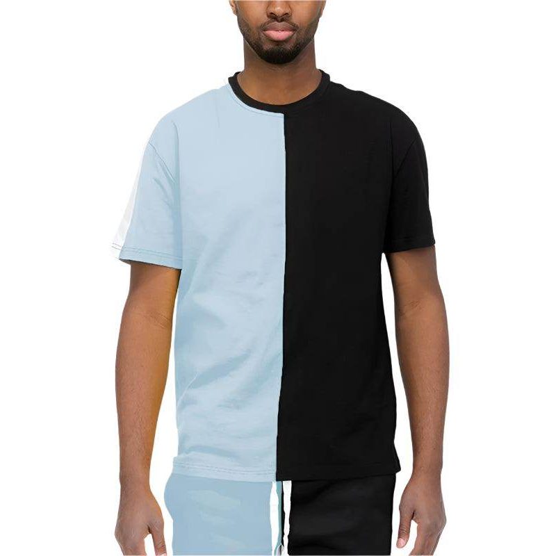 Two Tone Color Block Short Sleeve Tshirt - VacationGrabs