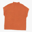 Gold Flame Patch Pocket Ribbed Knit Short Sleeve Sweater - VacationGrabs