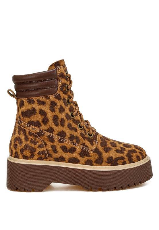 Ujola High Ankle Leopard Print Suede Boots - VacationGrabs