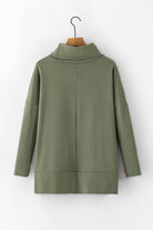 Jungle Green Cowl Neck Shift Tunic Top - VacationGrabs