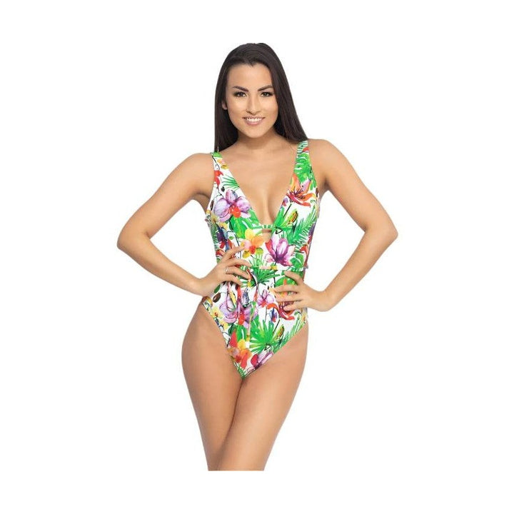 Tropical Print One Piece Swimsuit - VacationGrabs