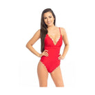Red Scallop One Piece Swimsuit - VacationGrabs