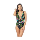 Ruffled V Neck One Piece Swimsuit - VacationGrabs