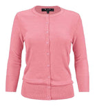 Crewneck Button Down Knit Cardigan Sweater - VacationGrabs