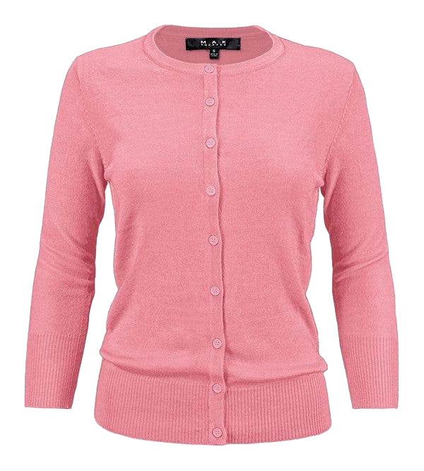 Crewneck Button Down Knit Cardigan Sweater - VacationGrabs