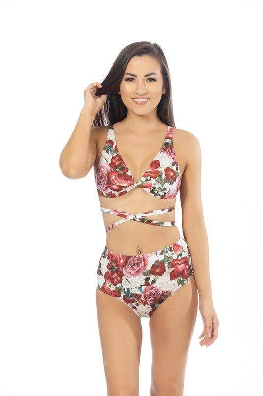 Bralette Bikini Set Floral - VacationGrabs