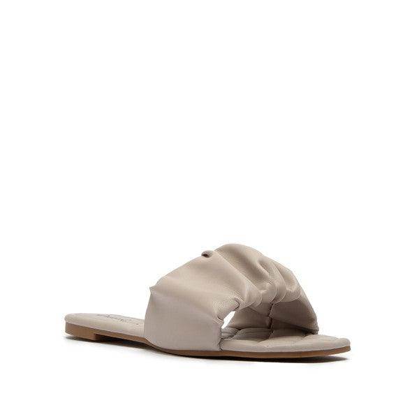 Gathered Upper Quilted Sole Sandals - VacationGrabs