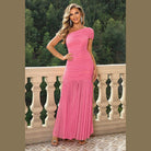 Women's Dresses One-Shoulder Ruched Maxi Dresses