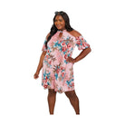 Sew In Love Full Size Fresh-Cut Flowers Cold-Shoulder Dress - VacationGrabs