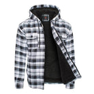 Men's Flannel Sherpa Lined Jacket with Hood - VacationGrabs