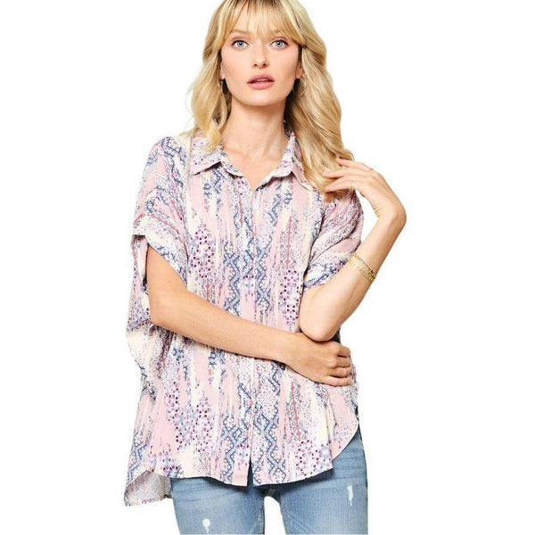 Ornately Patterned Woven Top - VacationGrabs