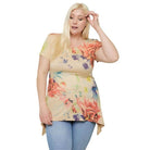 Multi-colored Watercolor Flower Print Tunic - VacationGrabs