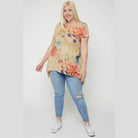 Multi-colored Watercolor Flower Print Tunic - VacationGrabs