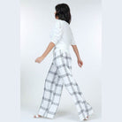 High Waist Plaid Print Wide Leg Pants - VacationGrabs