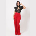 Lace Bodysuit W/front Key Hole Opening Details - VacationGrabs