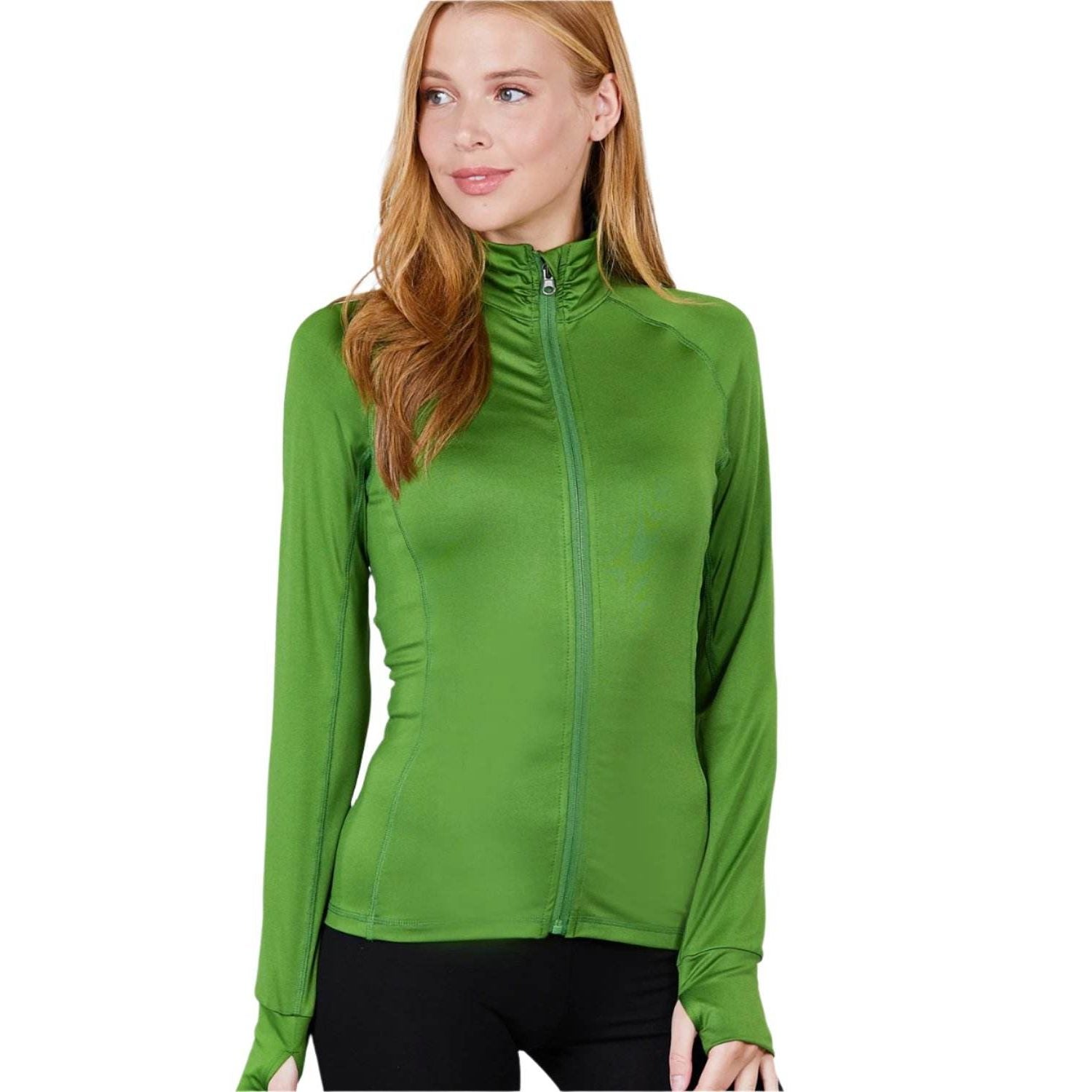 Womens Fitted Workout Track Jacket - VacationGrabs