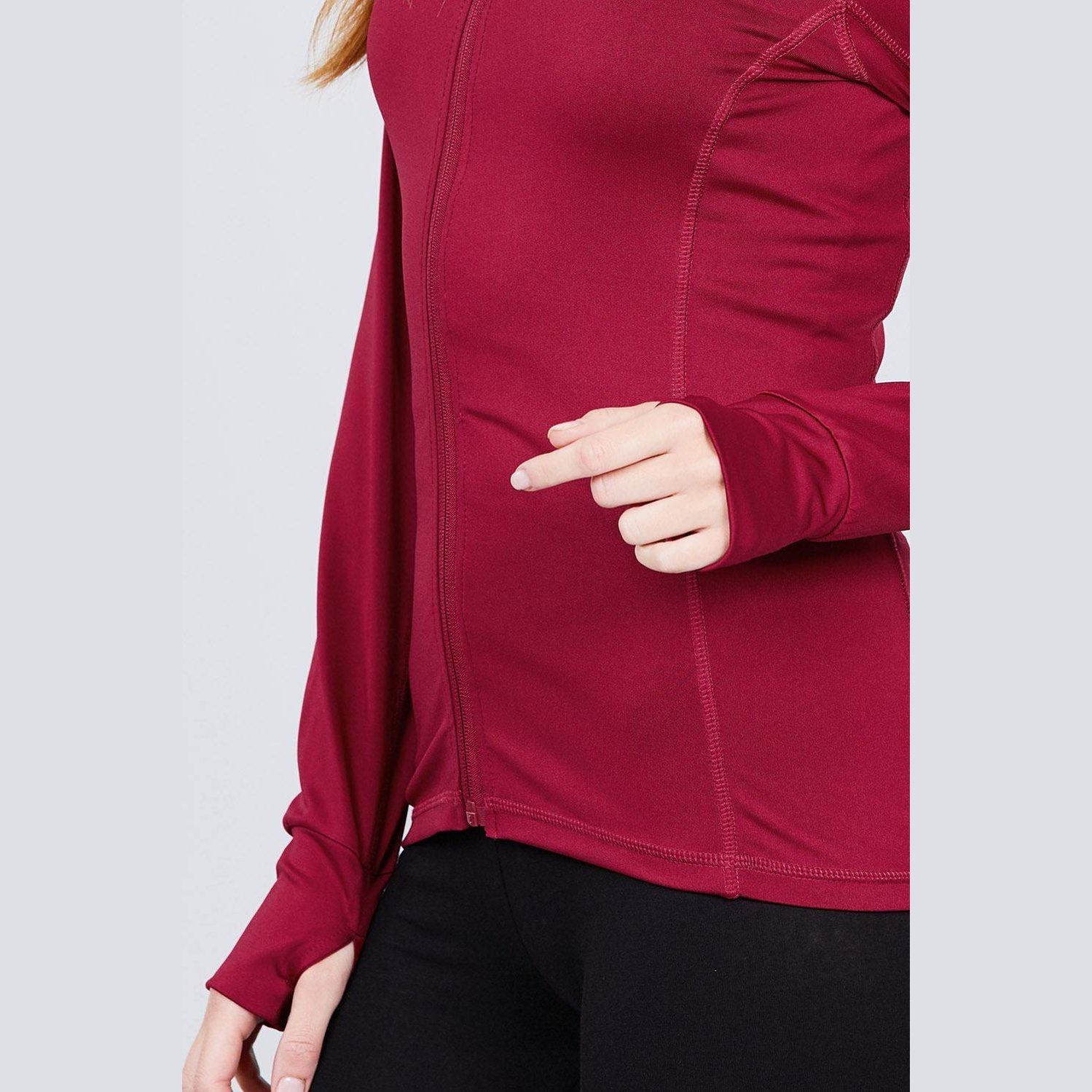 Womens Fitted Workout Track Jacket - VacationGrabs