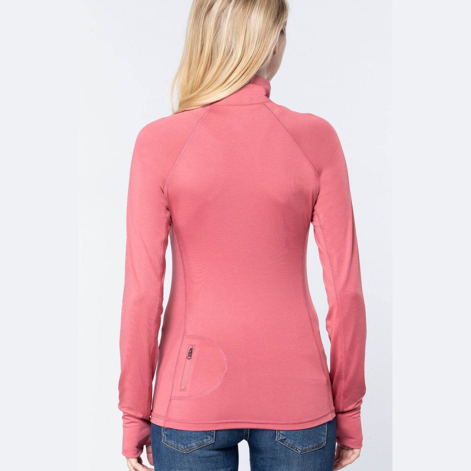 Womens Fitted Workout Track Jacket - VacationGrabs