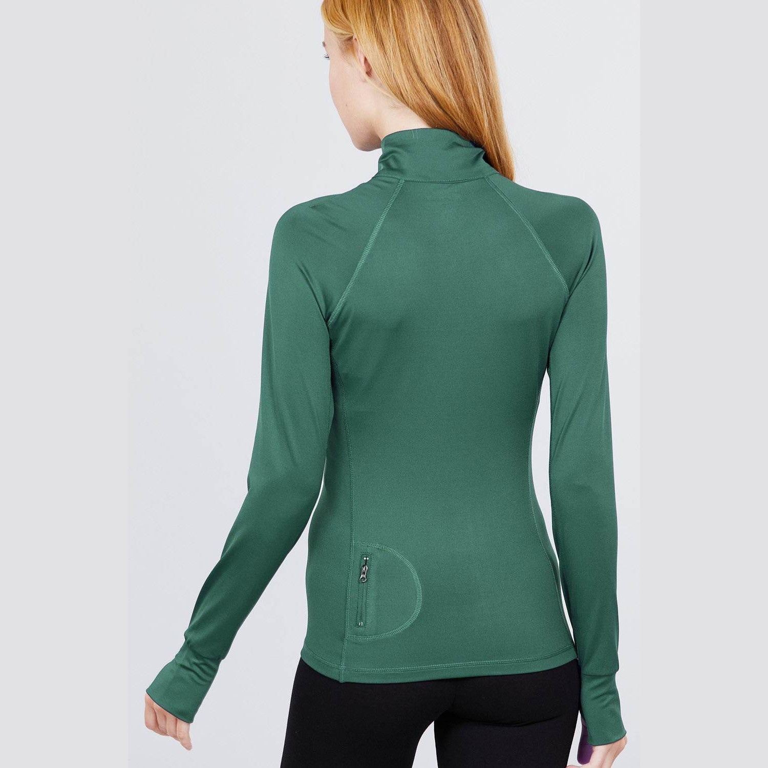 Womens Fitted Workout Track Jacket - VacationGrabs