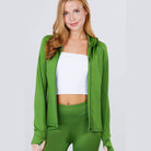 Womens Fitted Workout Track Jacket - VacationGrabs
