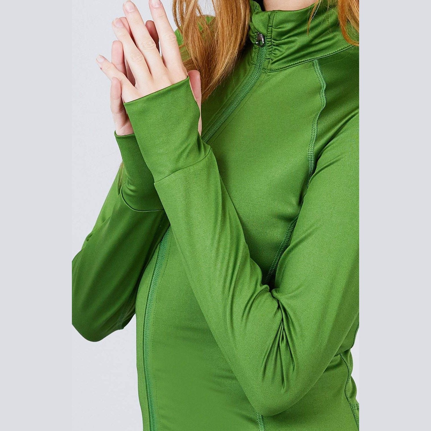 Womens Fitted Workout Track Jacket - VacationGrabs