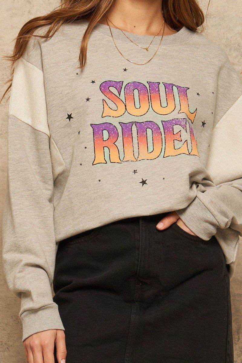 Soul Rider French Terry Graphic Sweatshirt - VacationGrabs
