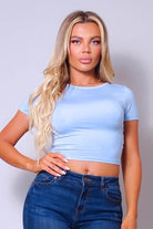 Short Sleeve Round Neck Crossover Multi Way Tie Top - VacationGrabs