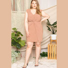Twist Waist Plus Size Mini Dress - VacationGrabs