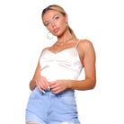 Sexy Spaghetti Strap Ruched Front Scarf Front Top - VacationGrabs