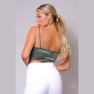 Sexy Spaghetti Strap Ruched Front Scarf Front Top - VacationGrabs
