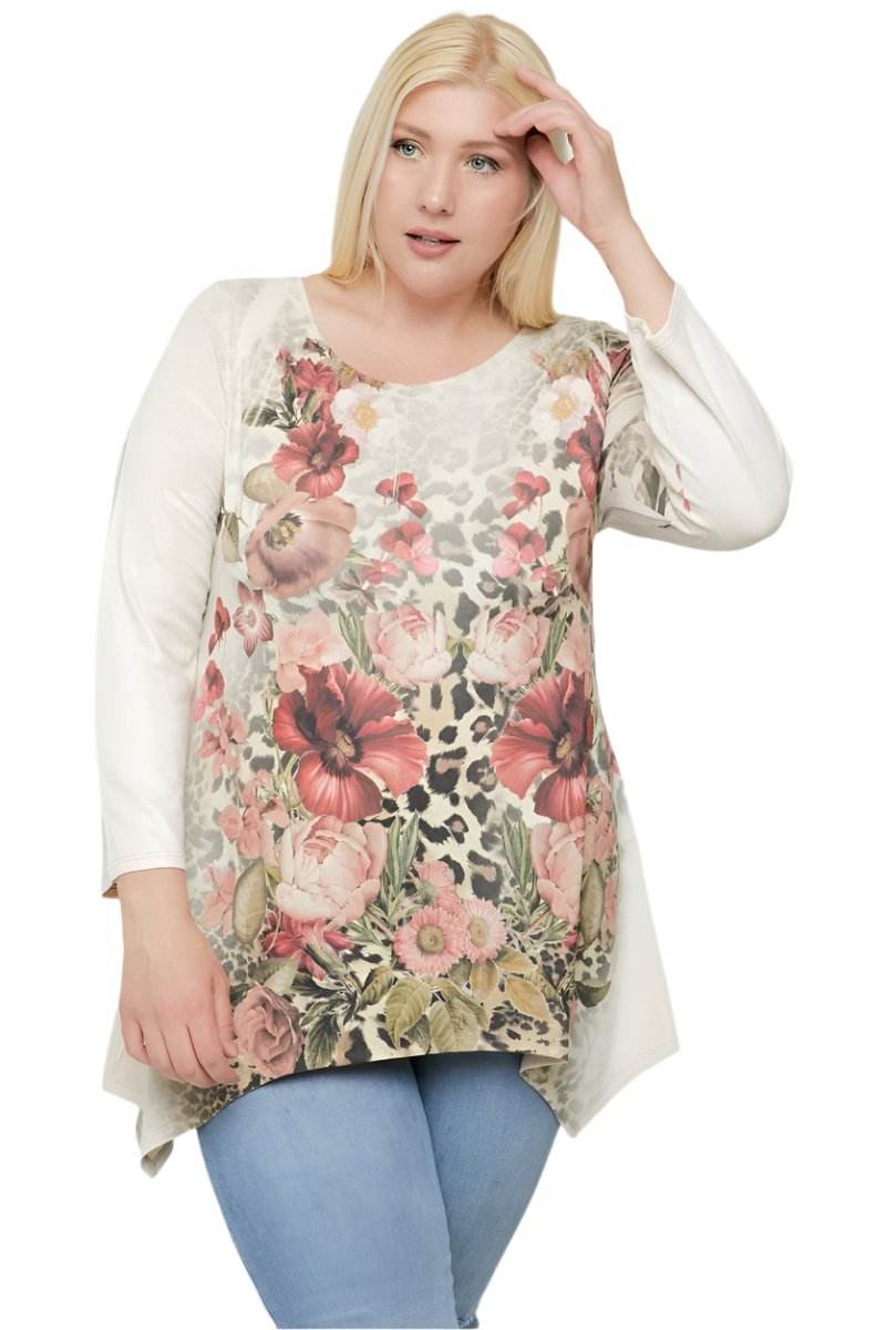 Geometric/tribal Sublimation Print Tunic Top - VacationGrabs