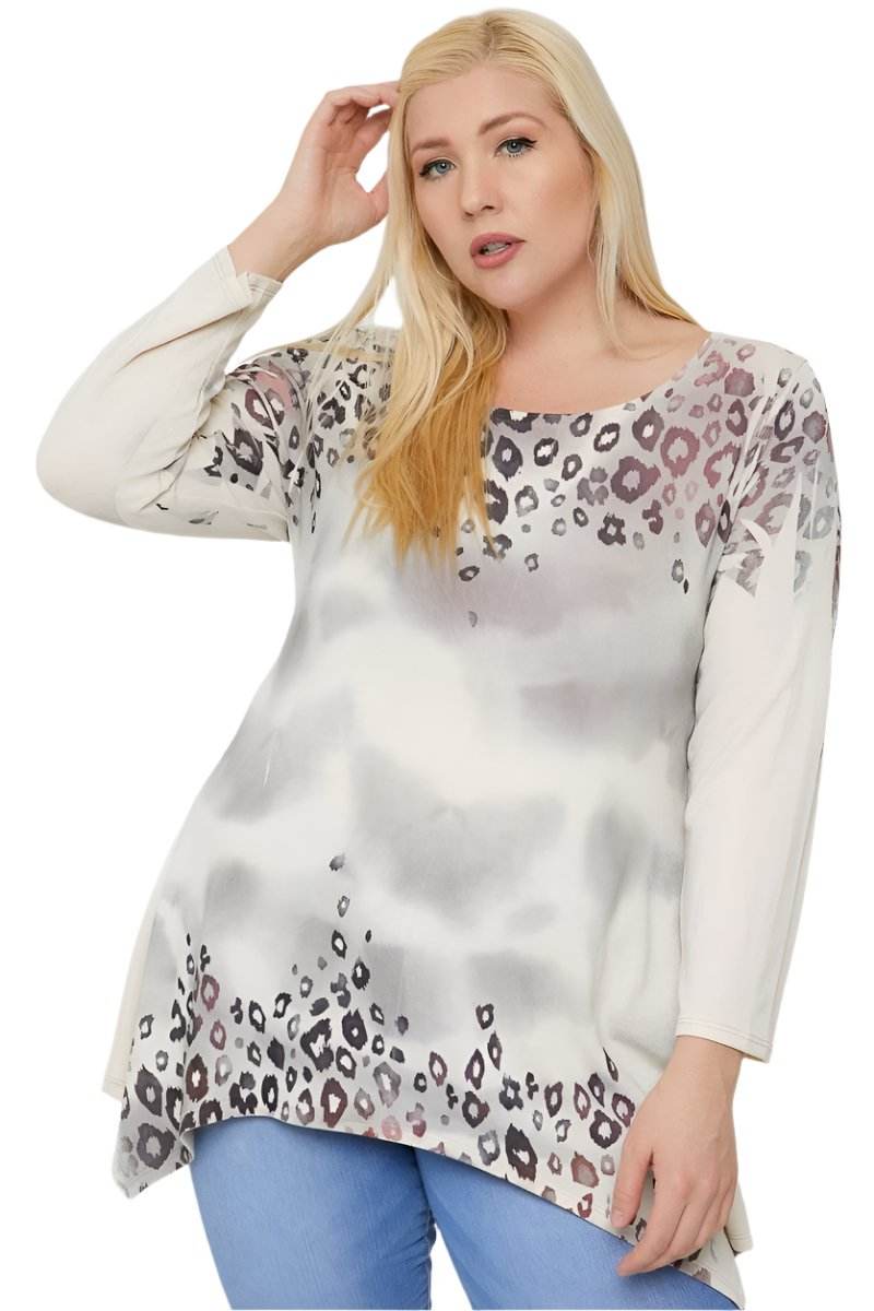 Geometric/tribal Sublimation Print Tunic Top - VacationGrabs