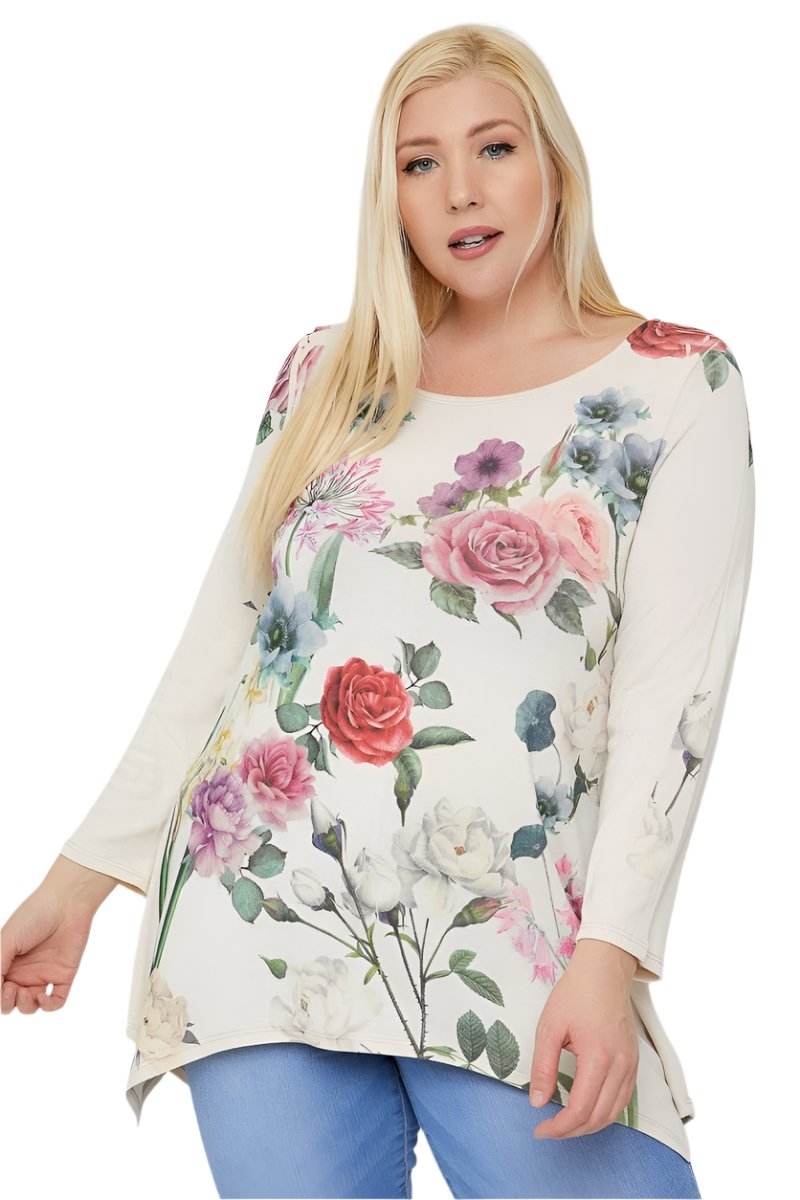 Geometric/tribal Sublimation Print Tunic Top - VacationGrabs