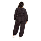 Women's Outfits & Sets Black Active Zip Up Set Cord Lock Detail