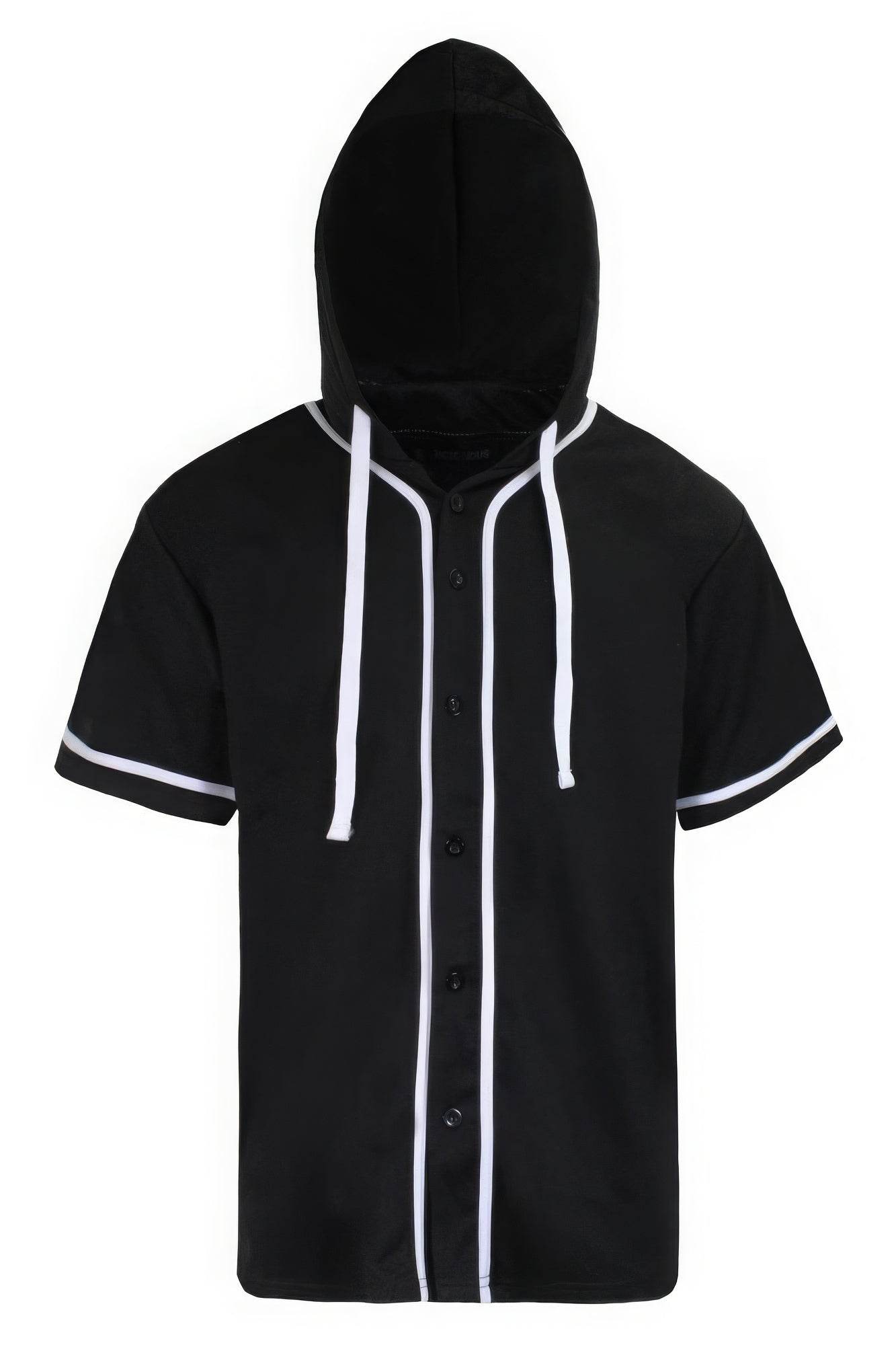 Men's Hooded Baseball Jersey - VacationGrabs