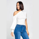 Ladies One-shoulder Top - VacationGrabs