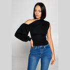 Ladies One-shoulder Top - VacationGrabs
