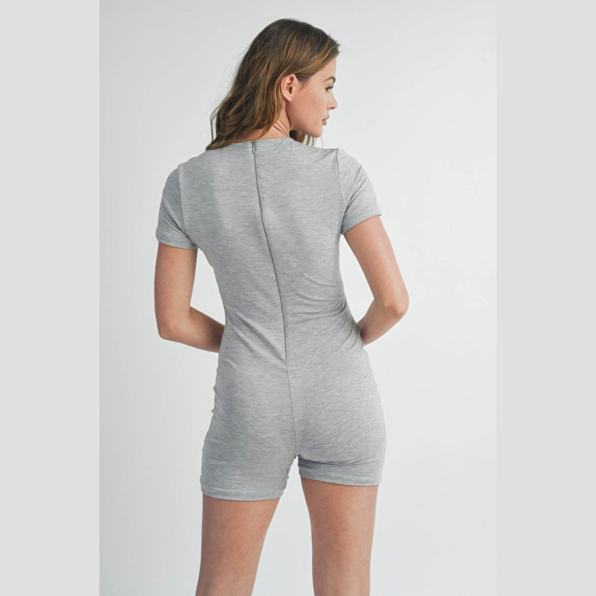 Solid Color Bodycon Jumpsuit - VacationGrabs