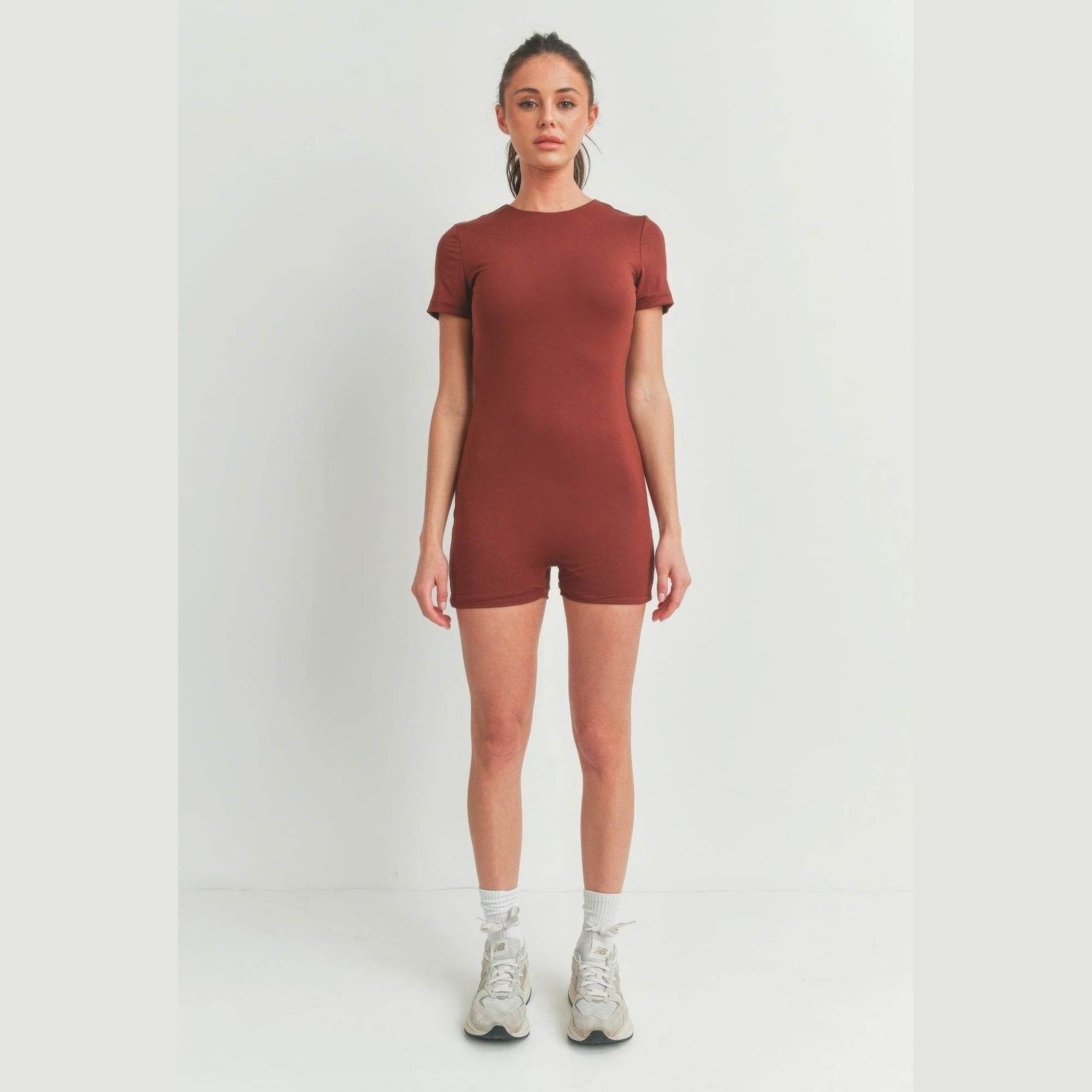 Solid Color Bodycon Jumpsuit - VacationGrabs